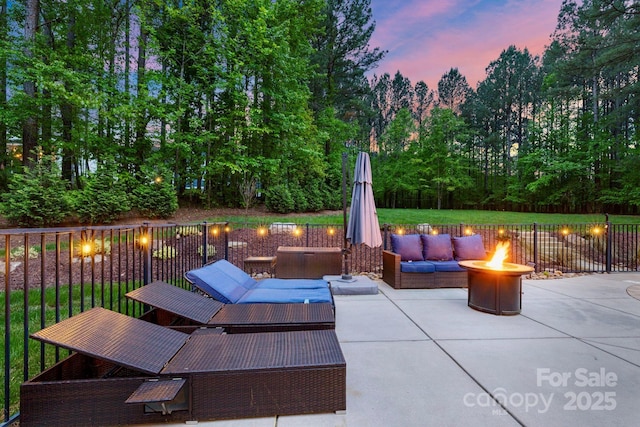 133 Crooked Branch Way, Troutman, NC 28166 - view of patio with an outdoor living space with a fire pit