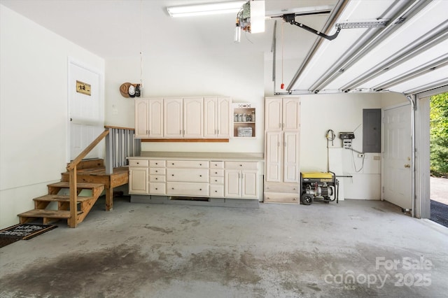 garage with electric panel