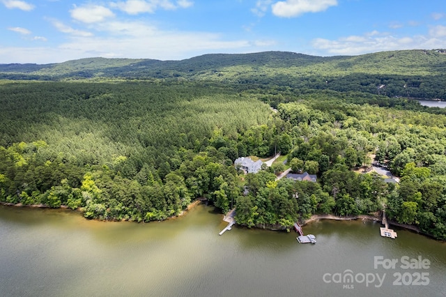 591 Emerald Isle Ct, Lexington, NC 27292 - drone / aerial view with a view of trees and a water and mountain view