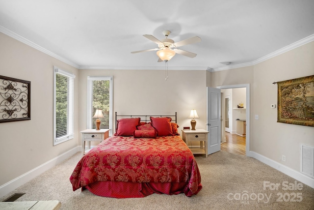 591 Emerald Isle Ct, Lexington, NC 27292 - bedroom with light colored carpet, baseboards, and ornamental molding