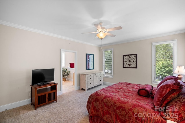 591 Emerald Isle Ct, Lexington, NC 27292 - bedroom with multiple windows, light colored carpet, and crown molding