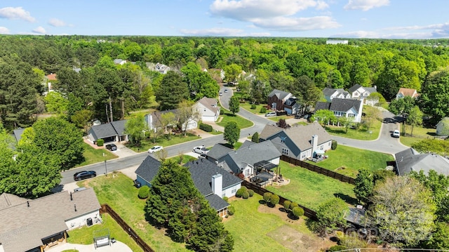 bird's eye view with a residential view and a forest view