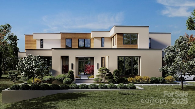 3630 Foxcroft Rd, Charlotte, NC 28211 - contemporary home with stucco siding and a front yard