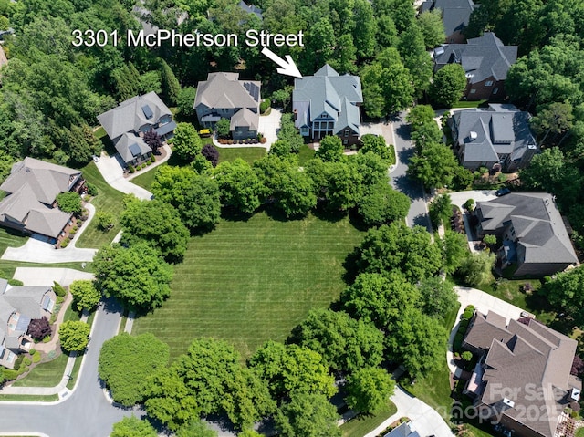 aerial view featuring a residential view
