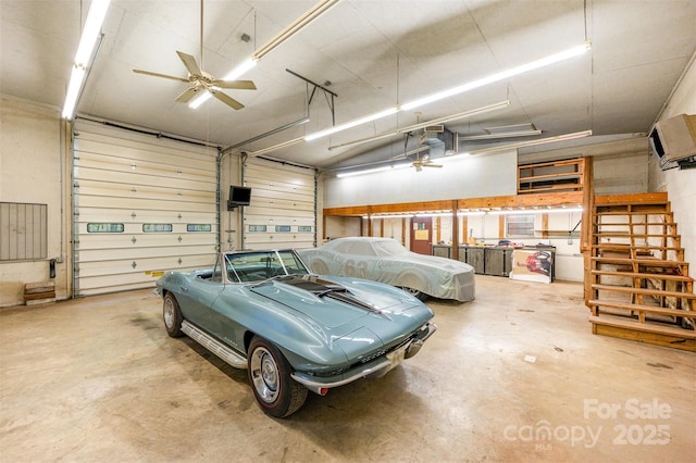 2415 Hargette Rd, Monroe, NC 28112 - garage featuring a ceiling fan