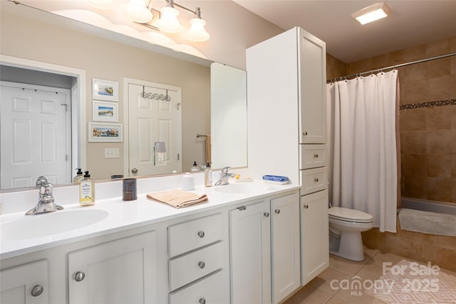 116 Dalya Rd, Swannanoa, NC 28778 - full bath with tile patterned floors, double vanity, and tiled shower