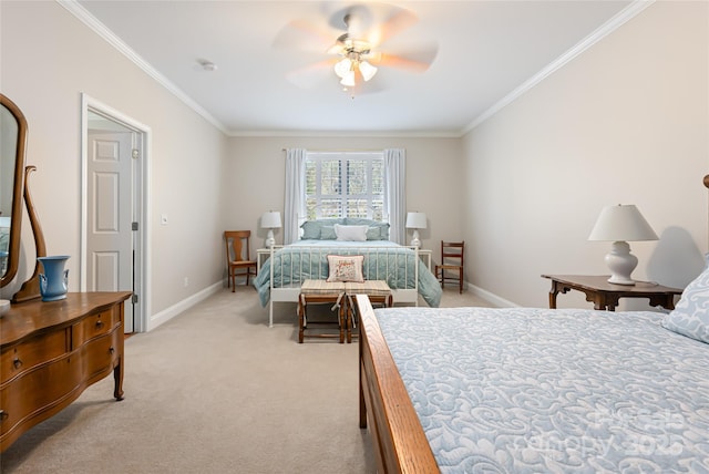 116 Dalya Rd, Swannanoa, NC 28778 - bedroom featuring crown molding, light colored carpet, and ceiling fan