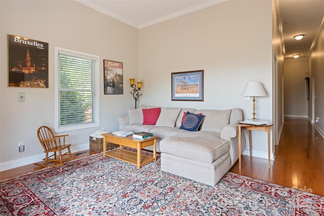 116 Dalya Rd, Swannanoa, NC 28778 - living room with crown molding and wood finished floors