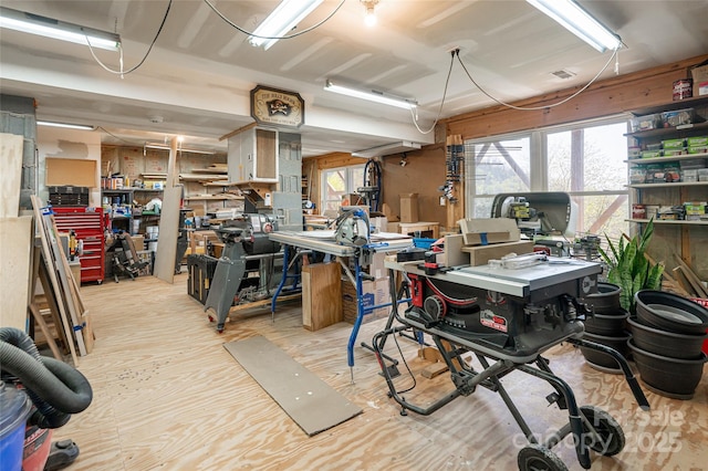 116 Dalya Rd, Swannanoa, NC 28778 - misc room featuring a workshop area and light wood finished floors