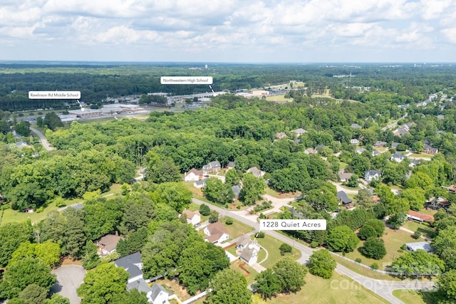 bird's eye view of a heavily wooded area