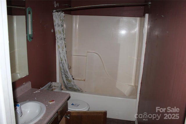 5164 Ralph Winchester Rd, Lenoir, NC 28645 - bathroom with shower / bath combo, vanity, and toilet
