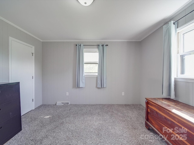 1315 Holshouser Rd, Rockwell, NC 28138 - unfurnished bedroom featuring ornamental molding, visible vents, and carpet floors