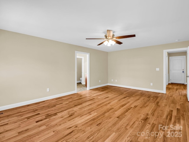 575 Hill Rd, Lincolnton, NC 28092 - spare room featuring light wood-type flooring, a ceiling fan, and baseboards