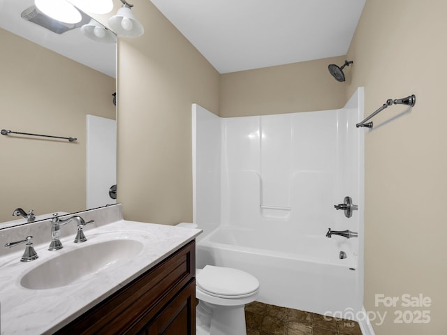 575 Hill Rd, Lincolnton, NC 28092 - bathroom with vanity, toilet, and shower / washtub combination