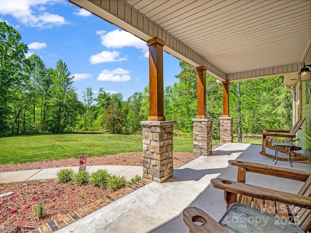 575 Hill Rd, Lincolnton, NC 28092 - view of patio / terrace featuring a porch