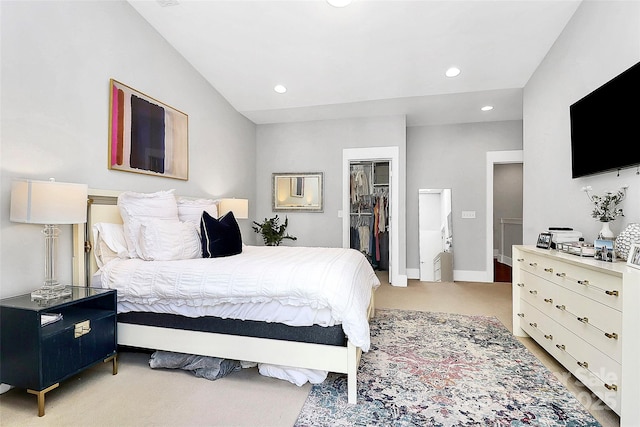 1416 S Church St, Charlotte, NC 28203 - bedroom featuring recessed lighting, a closet, baseboards, and light carpet