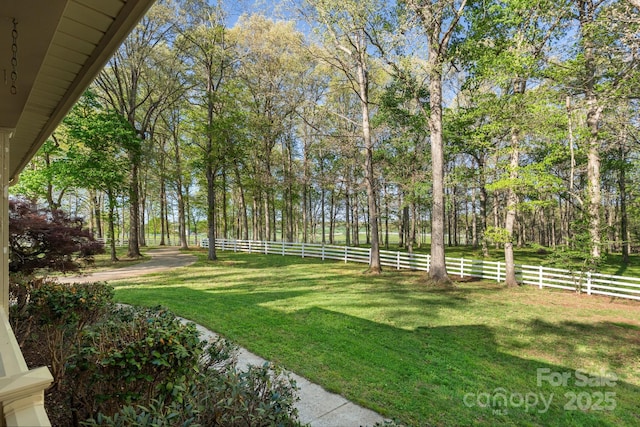 view of yard featuring fence