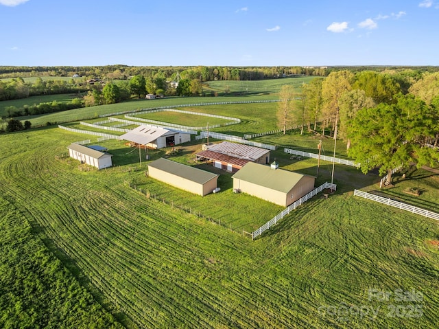 aerial view with a rural view
