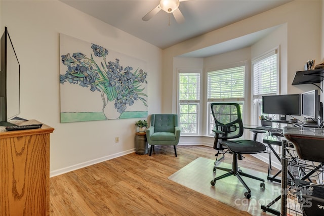 3040 Sunshower Hts, York, SC 29745 - home office featuring a wealth of natural light, a ceiling fan, wood finished floors, and baseboards