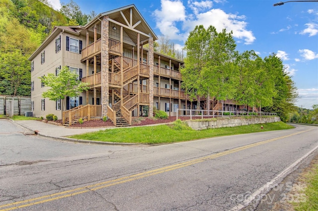 800 Meadowview Dr Unit # 2, Boone, NC 28607 - view of property featuring stairway and cooling unit