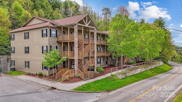 800 Meadowview Dr Unit # 2, Boone, NC 28607 - view of building exterior featuring stairs and central air condition unit