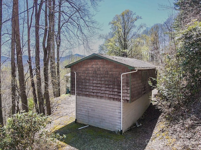 view of shed