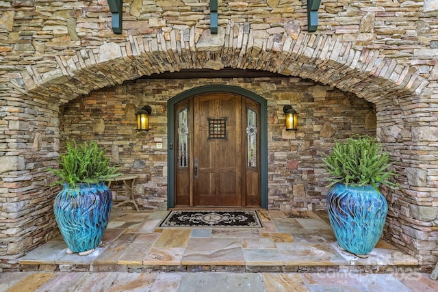 205 W Indrio Rd, Blowing Rock, NC 28605 - view of exterior entry with stone siding