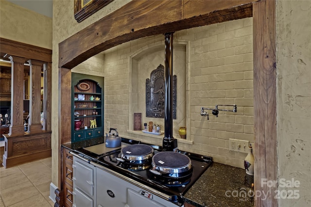 205 W Indrio Rd, Blowing Rock, NC 28605 - bar area featuring light tile patterned floors and ornate columns