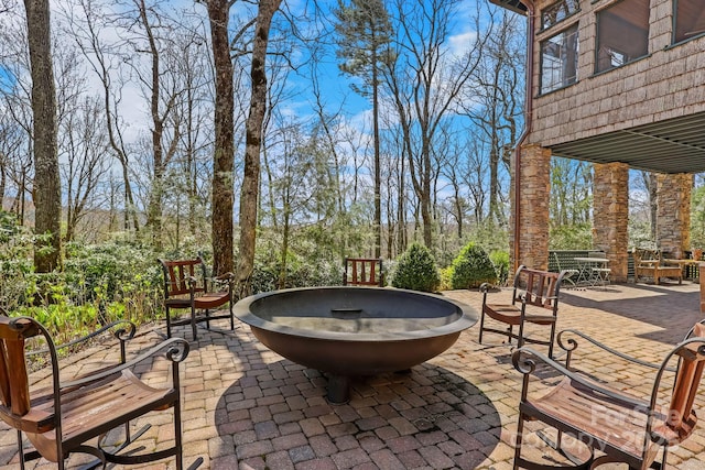 205 W Indrio Rd, Blowing Rock, NC 28605 - view of patio with a fire pit
