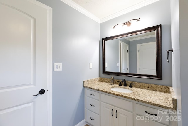 5381 Mount Carmel Rd, Heath Springs, SC 29058 - bathroom with vanity and ornamental molding