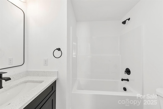 2043 Greenoak Dr, Shelby, NC 28152 - bathroom featuring vanity, shower / tub combination, and toilet