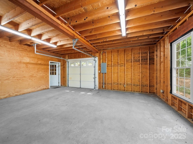 garage featuring electric panel