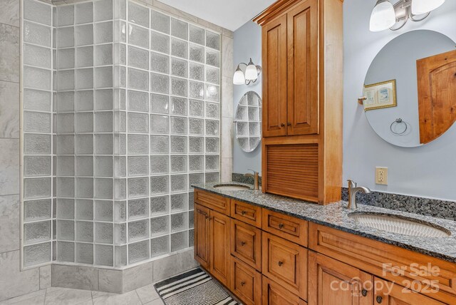 498 Pinnacle Pkwy, Union Mills, NC 28167 - full bath with double vanity, a sink, and walk in shower