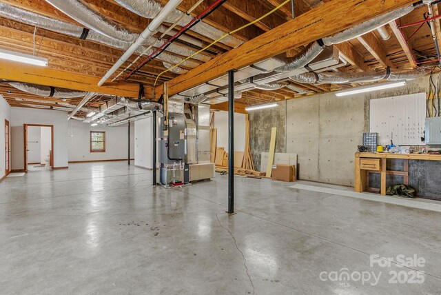 498 Pinnacle Pkwy, Union Mills, NC 28167 - basement featuring electric panel and heating unit