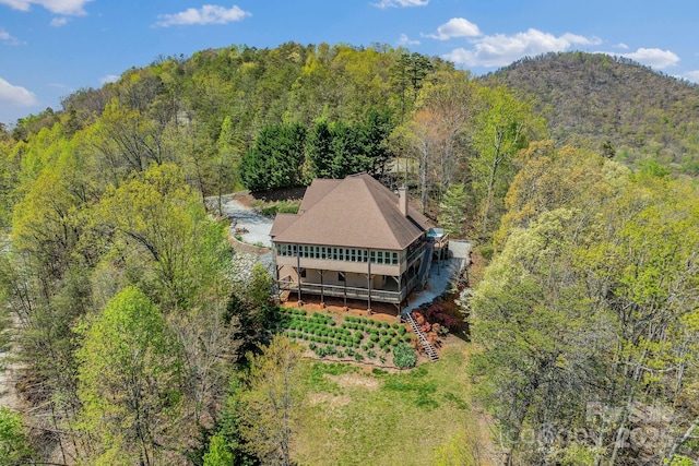 498 Pinnacle Pkwy, Union Mills, NC 28167 - aerial view featuring a wooded view