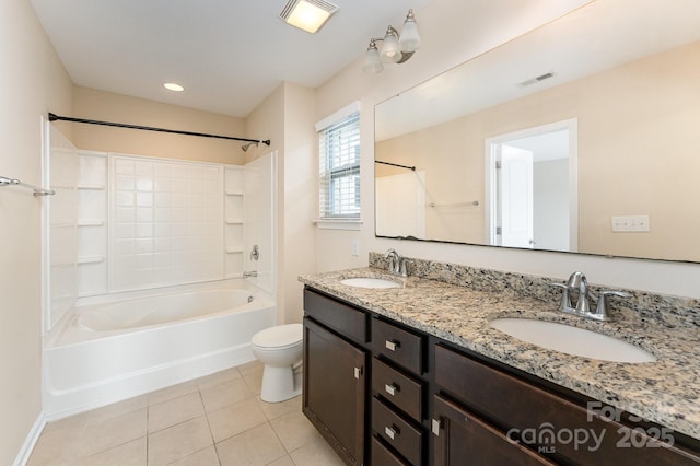 832 Summerlake Dr, Fort Mill, SC 29715 - bathroom featuring toilet, a sink, tile patterned flooring, and visible vents