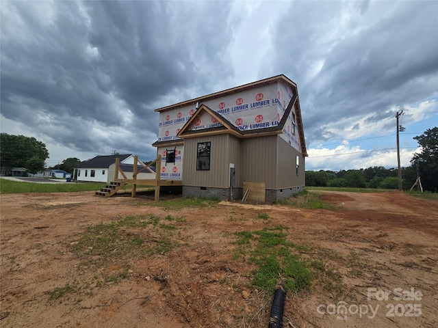 8940 Wilson Rd, Hildebran, NC 28637 - rear view of house featuring crawl space and a wooden deck