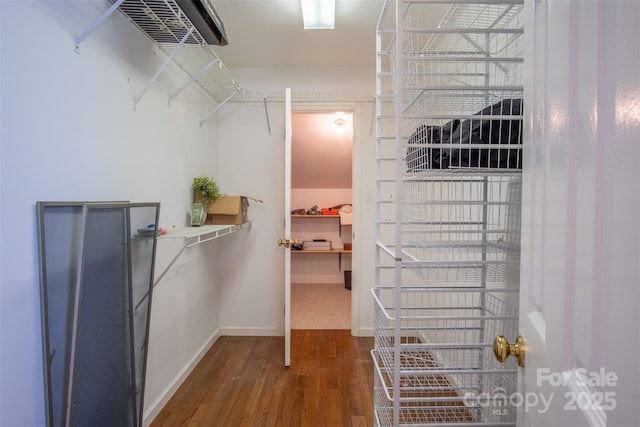 spacious closet featuring wood finished floors