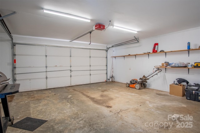 garage featuring a garage door opener