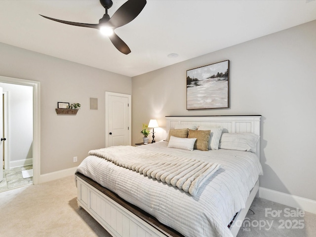 633 Elmhurst Dr, Fort Mill, SC 29715 - bedroom featuring light colored carpet, baseboards, and a ceiling fan