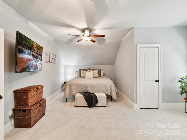 633 Elmhurst Dr, Fort Mill, SC 29715 - bedroom featuring carpet floors, lofted ceiling, a ceiling fan, and baseboards