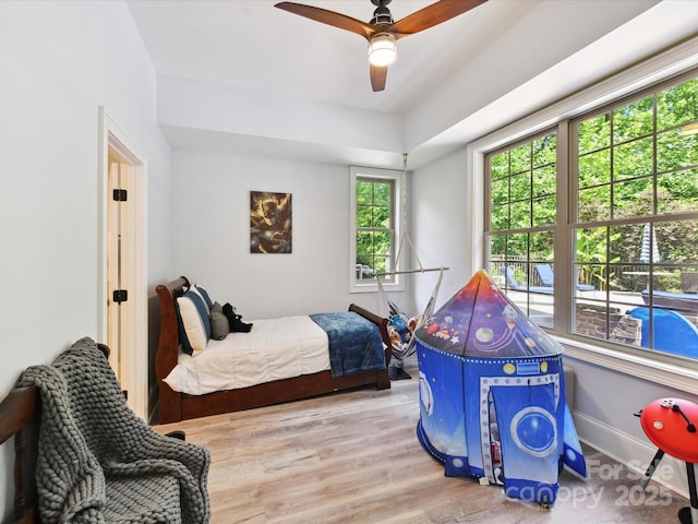 633 Elmhurst Dr, Fort Mill, SC 29715 - bedroom featuring wood finished floors, baseboards, and ceiling fan