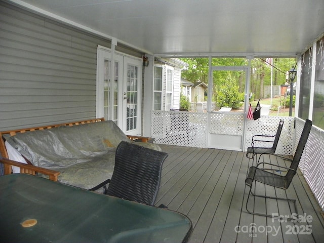 sunroom with french doors