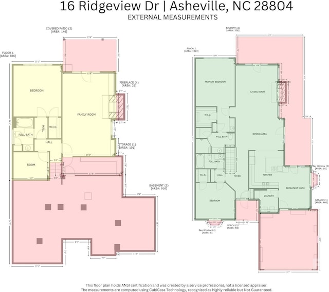 16 Ridgeview Dr, Asheville, NC 28804 - floor plan / room layout