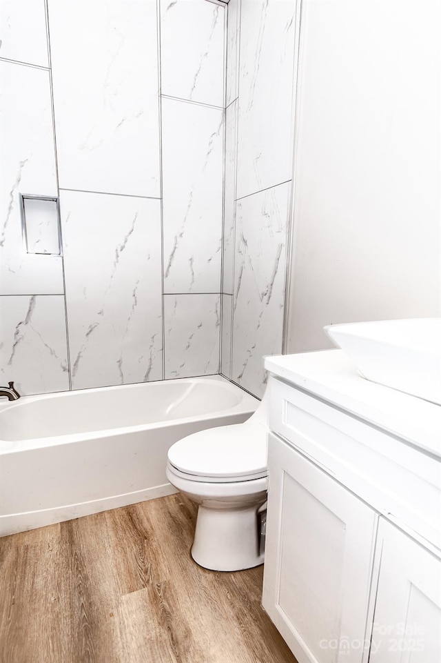 2350 14th Street Ct NE, Hickory, NC 28601 - full bathroom with wood finished floors, vanity, and shower / washtub combination