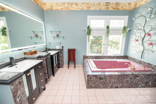 447 N Washington St, Rutherfordton, NC 28139 - full bathroom featuring tile patterned flooring, a jetted tub, and vanity