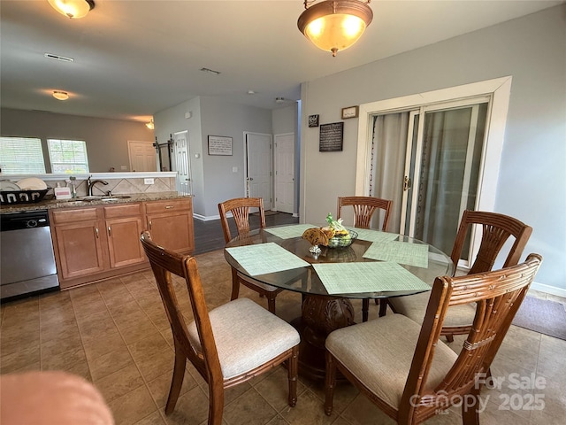 1110 Valley St, Statesville, NC 28677 - dining area featuring light tile patterned floors and visible vents