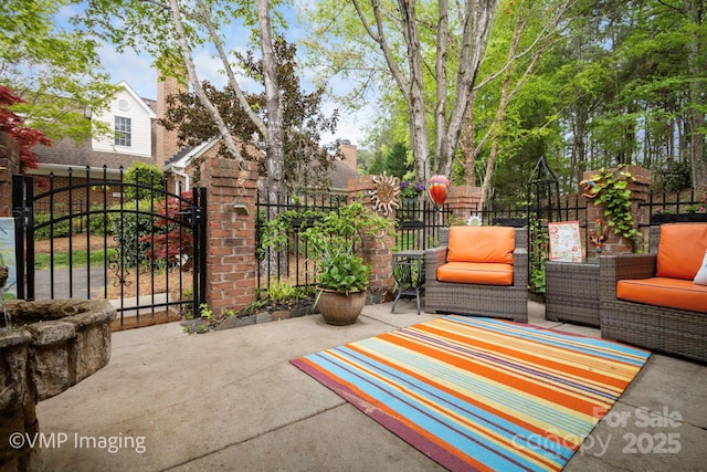 7444 Hurstbourne Green Dr, Charlotte, NC 28277 - view of patio / terrace featuring fence and a gate