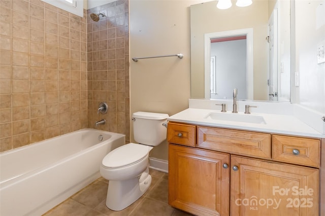 4333 Sawmill Trace Dr, Charlotte, NC 28213 - bathroom featuring shower / bathtub combination, vanity, tile patterned flooring, toilet, and baseboards