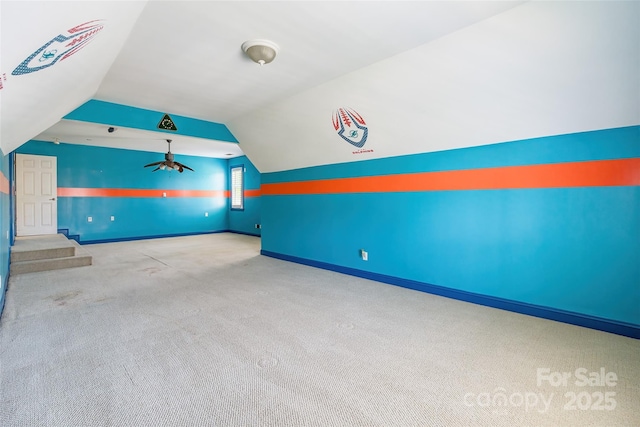 4333 Sawmill Trace Dr, Charlotte, NC 28213 - bonus room with baseboards, carpet flooring, vaulted ceiling, and stairs